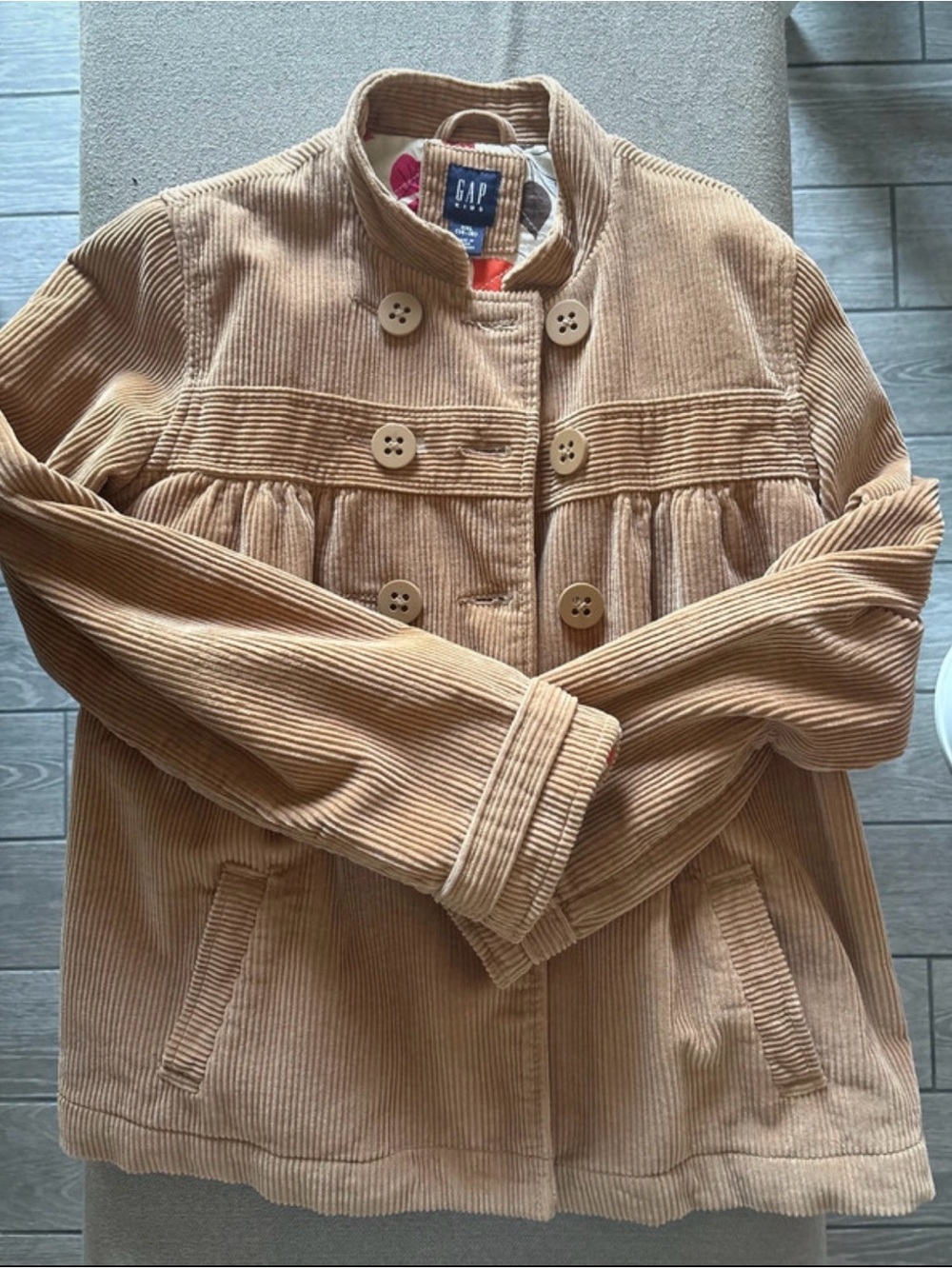 GAP Kids Light Tan Corduroy Pea Coat